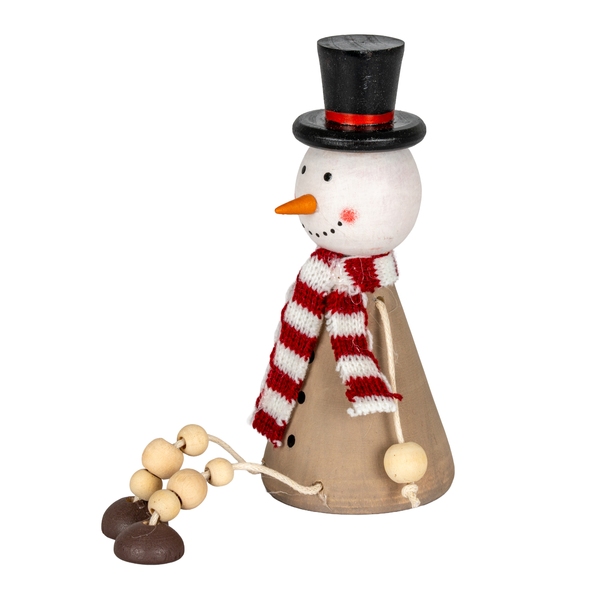 Wooden Jolly Sitting Snowman Decoration