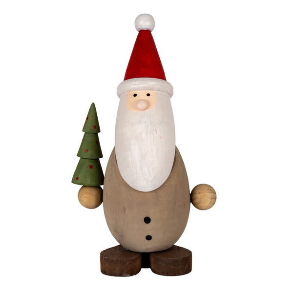 Wooden Santa with Tree