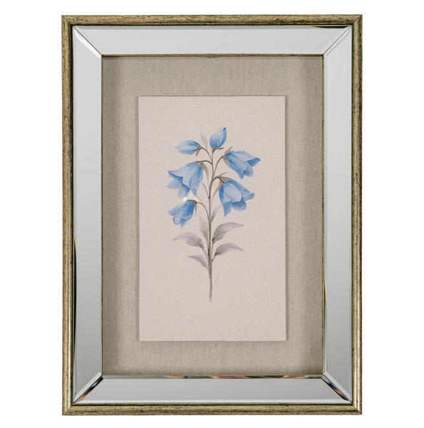 Rosalie Textured Paper Bluebell in Mirrored Frame
