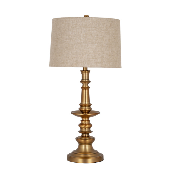 Gatsby Brushed Gold Finished Table Lamp With Linen Shade