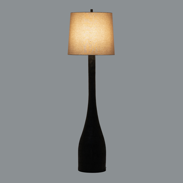 Brompton Floor Lamp With Grey Linen Shade