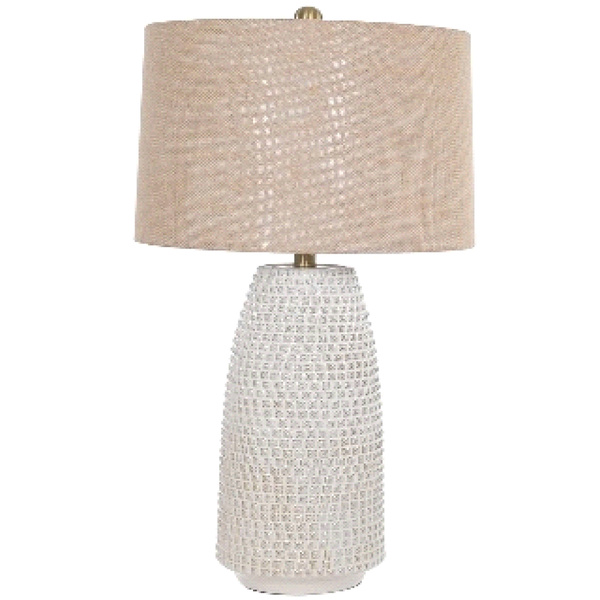 Cove Ceramic Table Lamp With Grey Shade