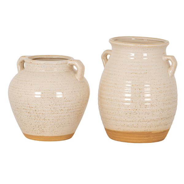 Speckled Ceramic Tall Amphora Pot