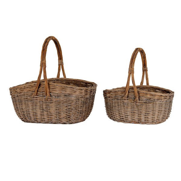 Briar Collection Set Of Two Wicker Trug Baskets