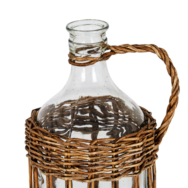 Briar Collection Large Glass And Wicker Bottle Carafe
