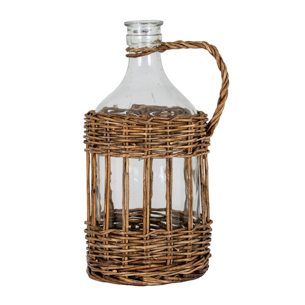 Briar Collection Large Glass And Wicker Bottle Carafe