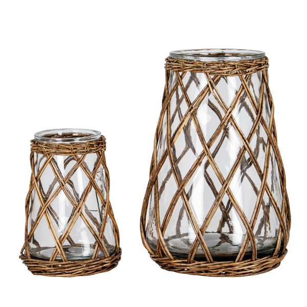 Briar Collection Large Wicker Pillar Lantern