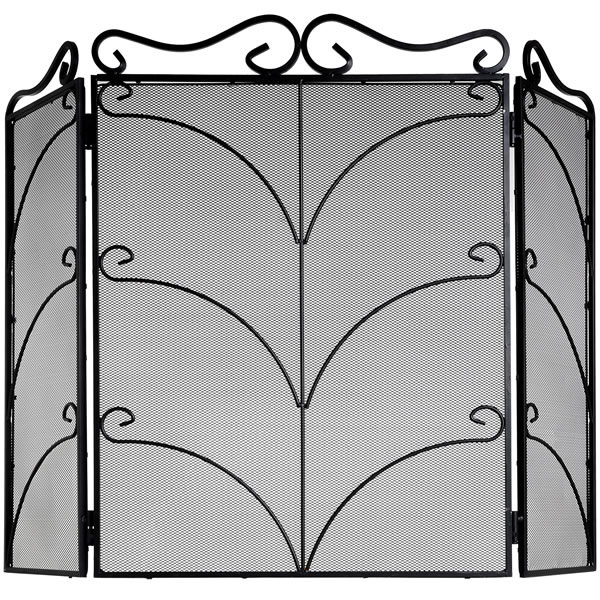Heavy Large Black Ornate Fire Screen
