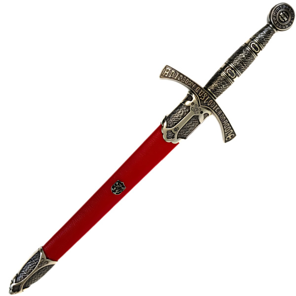 French Medieval Dagger Red And Silver