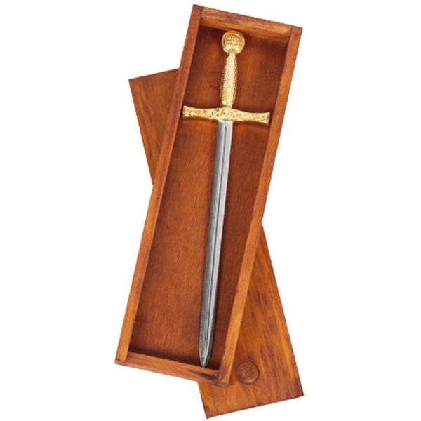 Letter Opener Excalibur Sword In Wooden Box
