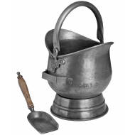 Antique Pewter Coal Bucket with Shovel - Thumb 2