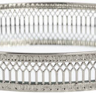 Set Of Two Circular Nickle Trays - Thumb 2