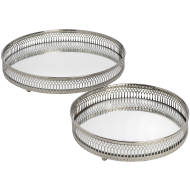 Set Of Two Circular Nickle Trays - Thumb 1