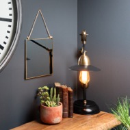 Gold Edged Square Hanging Wall Mirror - Thumb 2