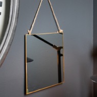 Gold Edged Square Hanging Wall Mirror - Thumb 3