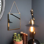 Gold Edged Square Hanging Wall Mirror - Thumb 4