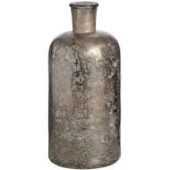 Antique Silver Effect Glass Bottle Vase - Thumb 1