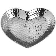 Silver Ceramic Dimple Effect Medium Heart - Thumb 2