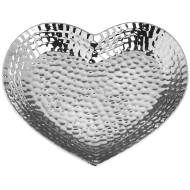 Silver Ceramic Dimple Effect Large Heart - Thumb 2