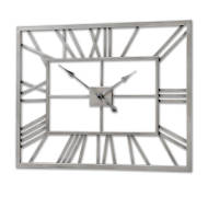 Silver Rectangular Skeleton Wall Clock - Thumb 1