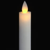 Pair Of White Luxe Flickering Flame LED Wax Dinner Candles - Thumb 3