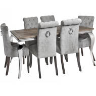 Silver High Wing Ring Backed Dining Chair - Thumb 7
