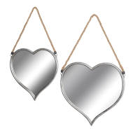Set Of Two Heart Mirrors With Rope Detail - Thumb 1