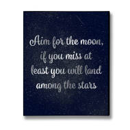 Aim For The Moon Silver Foil Plaque - Thumb 1