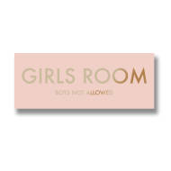 Girls Room Metallic Detail Plaque - Thumb 1