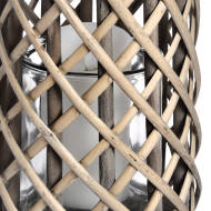 Medium Wicker Lantern with Glass Hurricane - Thumb 2