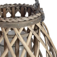 Small Wicker Bulbous Lantern - Thumb 3