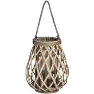 Small Wicker Bulbous Lantern - Thumb 1