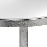 Mirrored Silver Half Moon Table With Cross Detail - Thumb 2