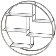 Large Circular Silver Wall Hanging Multi Shelf - Thumb 1