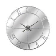 Large Silver Foil Mirrored Wall Clock - Thumb 1