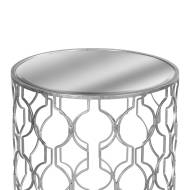 Set of Two Arabesque Silver Foil Mirrored Side Tables - Thumb 2