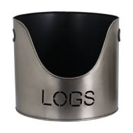 Pewter Finish Logs And Kindling Buckets & Matchstick Holder - Thumb 2