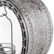 Free Standing Heart Tealight Lantern in Antique Silver - Thumb 2