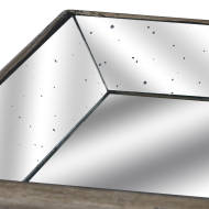 Astor Distressed Mirrored Tray With Wooden Detailing - Thumb 2