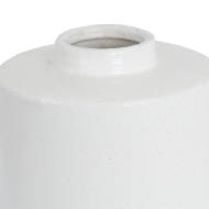 White With Grey Detail Large Cylindrical Ceramic Vase - Thumb 2