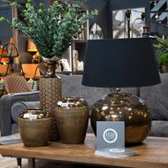Regola Bronze Metallic Ceramic Table Lamp - Thumb 4