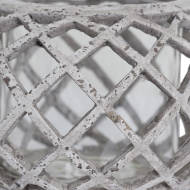 Round Ceramic Lattice Hurricane Lantern - Thumb 2