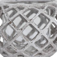 Large Round Ceramic Lattice Hurricane Lantern - Thumb 2