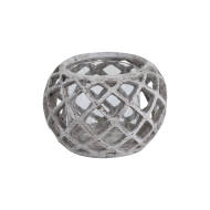 Large Round Ceramic Lattice Hurricane Lantern - Thumb 1