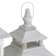 Set Of 3 White Window Style Lanterns With Open Top - Thumb 2