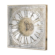 Large Mirrored Square Framed Clock With Moving Mechanism - Thumb 1