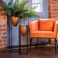 Large Copper Bullet Planter On Black Frame - Thumb 2