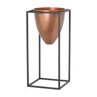 Large Copper Bullet Planter On Black Frame - Thumb 1