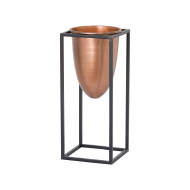 Copper Bullet Planter On Black Frame - Thumb 1