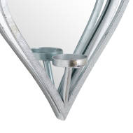 Large Silver Mirrored Heart Candle Holder - Thumb 2